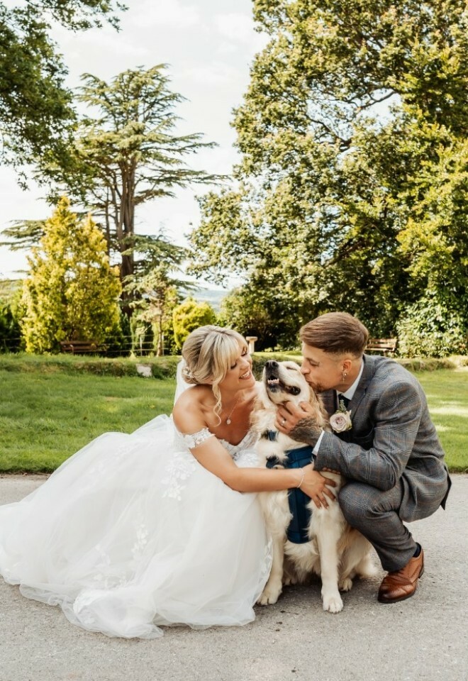 Couple in the grounds of the venue