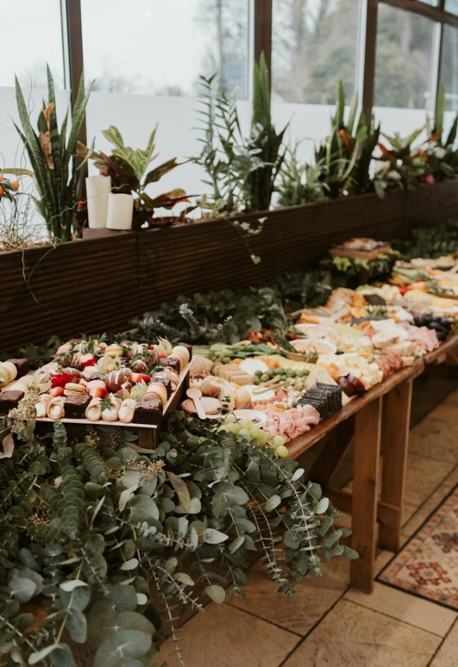 Grazing board wedding reception
