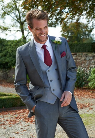 Grooms party silver mohair lightweight wedding suit from S&W Oxford