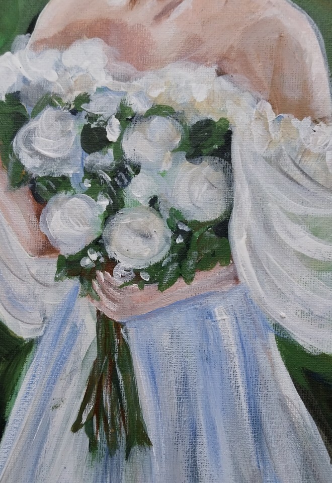 The dress and flowers