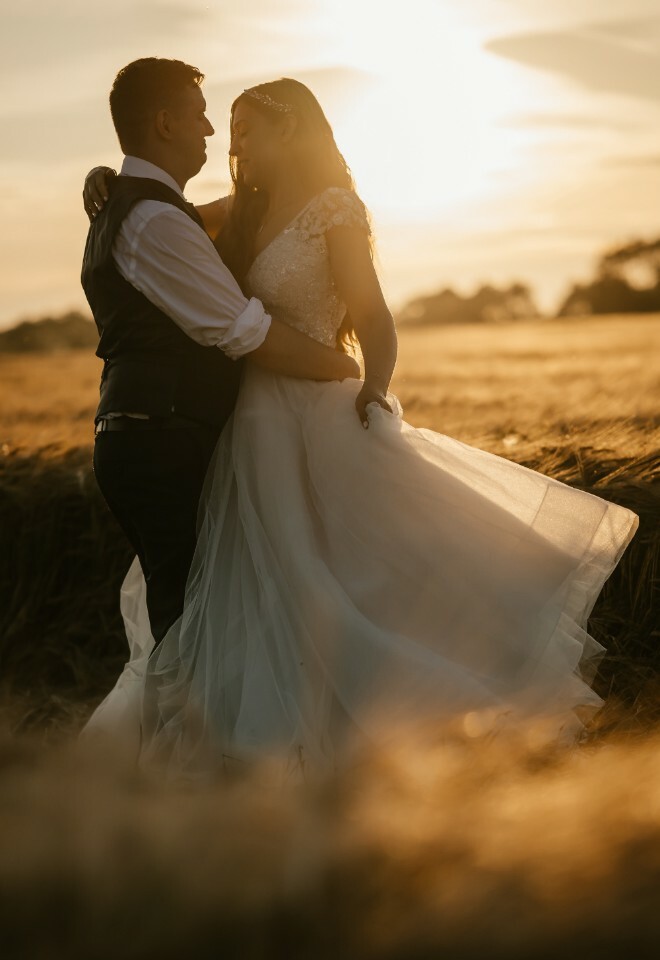 Golden hour in the Barley Field a moment of quite