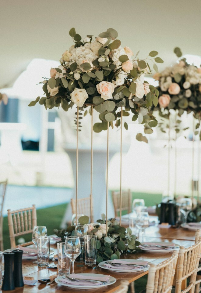 Beautiful Flowers in the Wedding Marquee at Casa Monte Cristo
