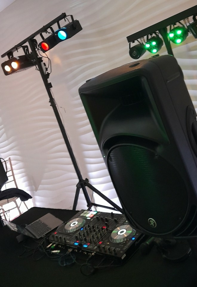 Real Event DJs - Our DJ setup at a Wedding in North Devon
