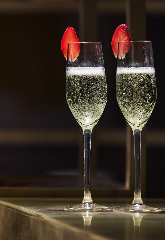Champagne with strawberry at Voco St Johns Solihull