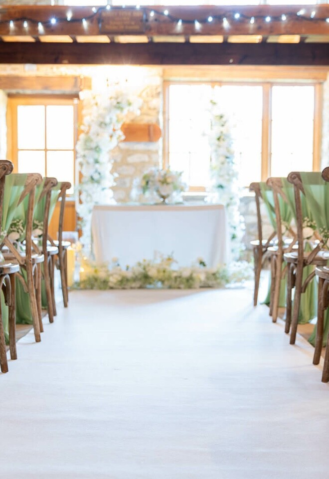 Wedding Aisle by AJ Events in Buckinghamshire Notley Tythe Barn