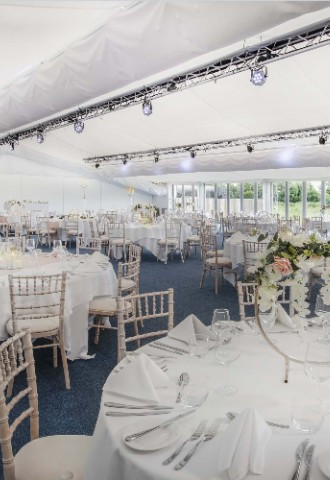 Wedding breakfast in the Whimbrel Marquee