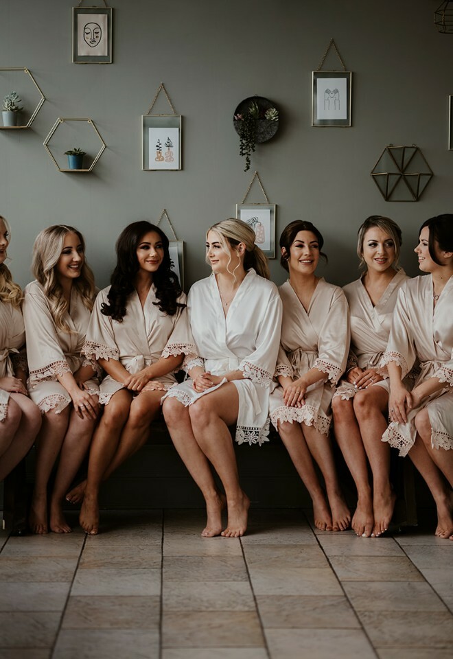 Wedding party getting ready at Edenwood Place