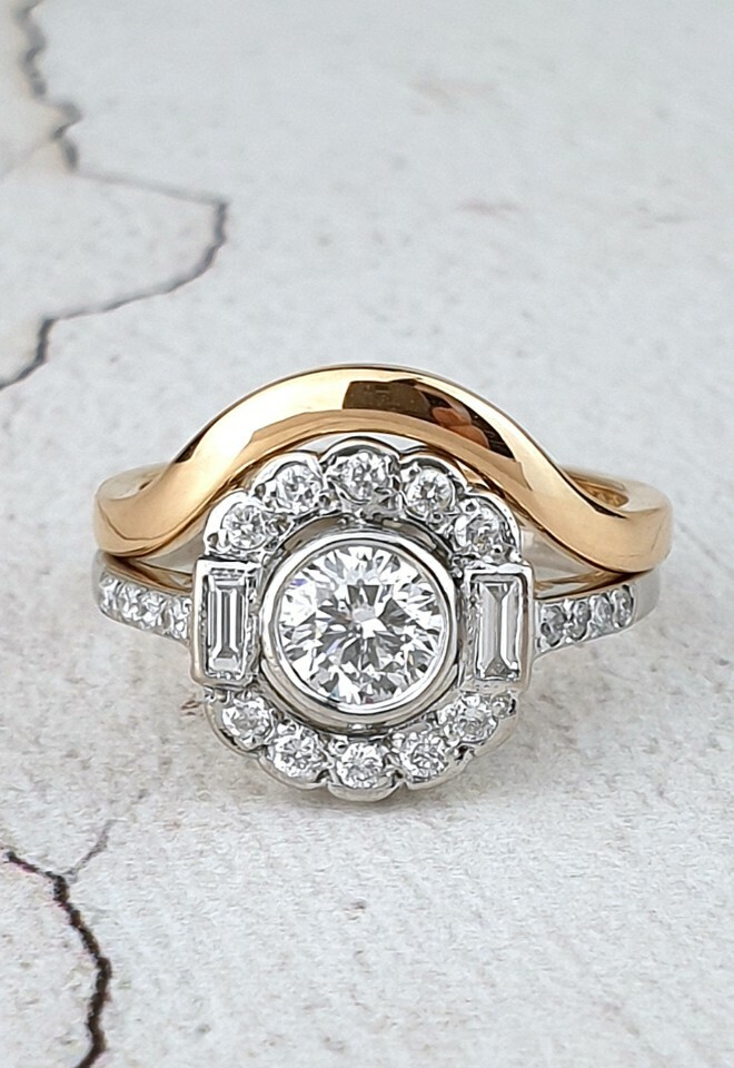 Bespoke fitted wedding ring made from sentimental gold