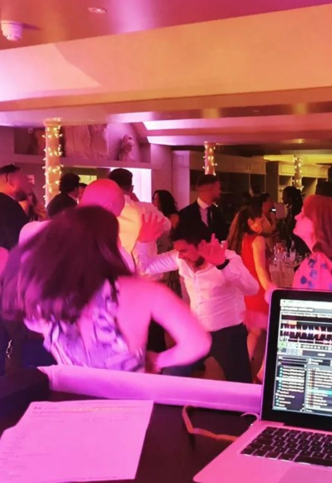 Guests dancing at a wedding with music supplied by DJ"K Danny Costello DJ