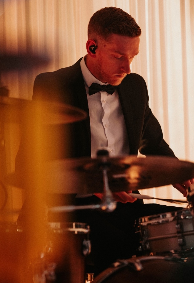 Drummer in a tux