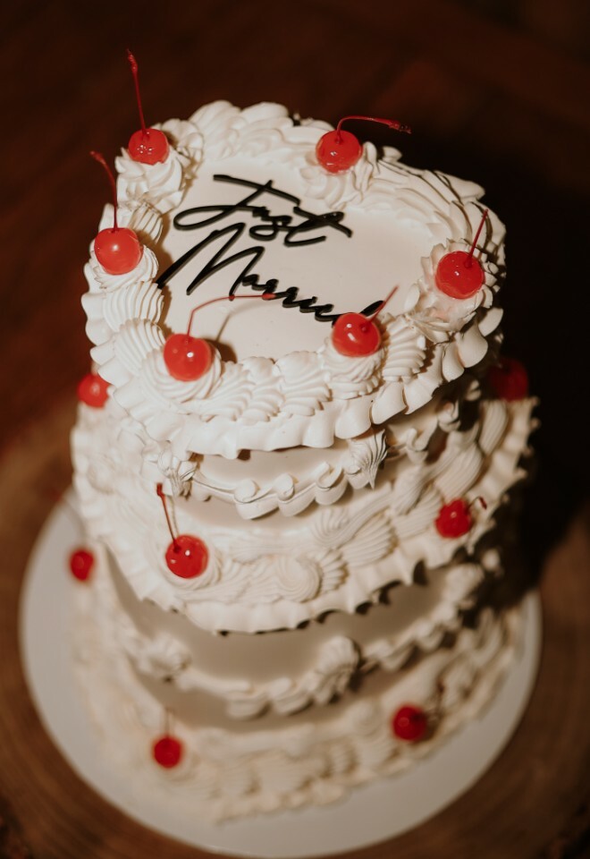 Heart shaped wedding cake
