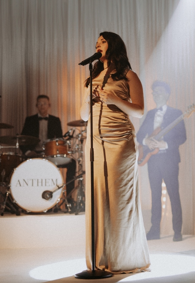 Classy singer on stage