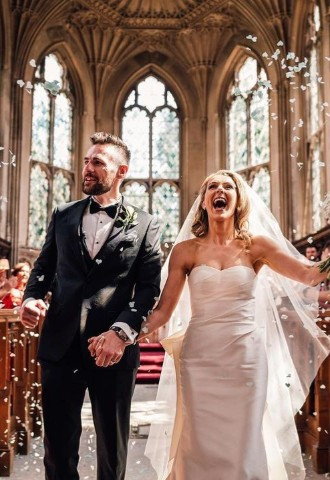 Bride and Groom at Ashridge House Chapel