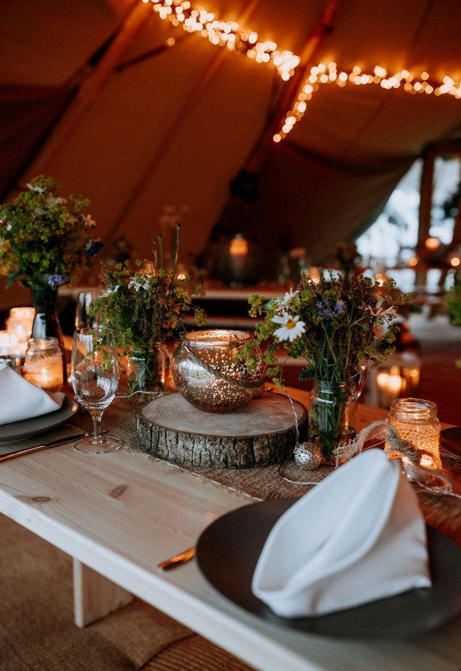 Swinton Bivouac Wedding Breakfast Table Decoration 