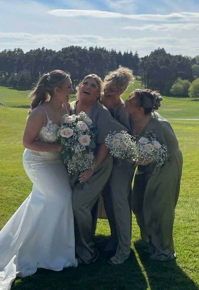Bride and bridesmaids