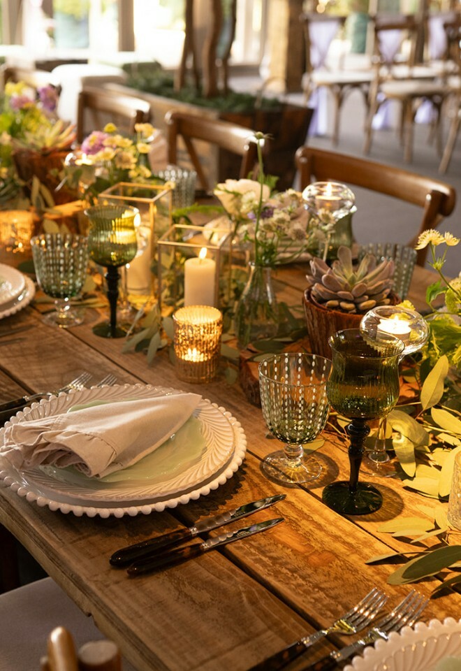 Rustic wedding setup