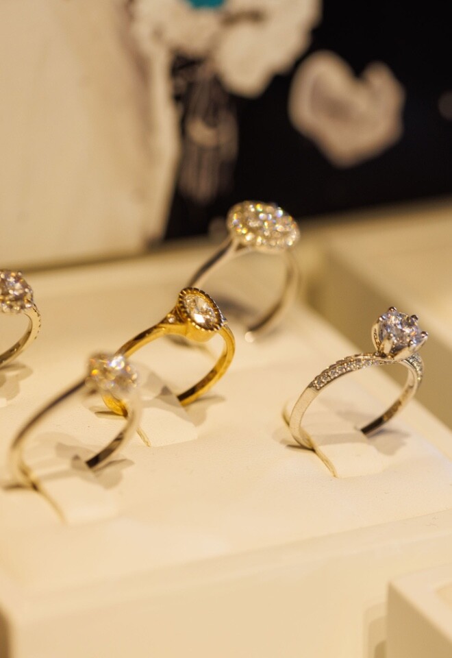 A selection of diamond engagement rings 