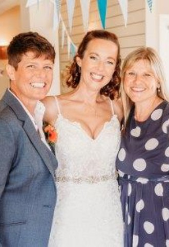 Celebrant Lisa with brides at The Rockpool