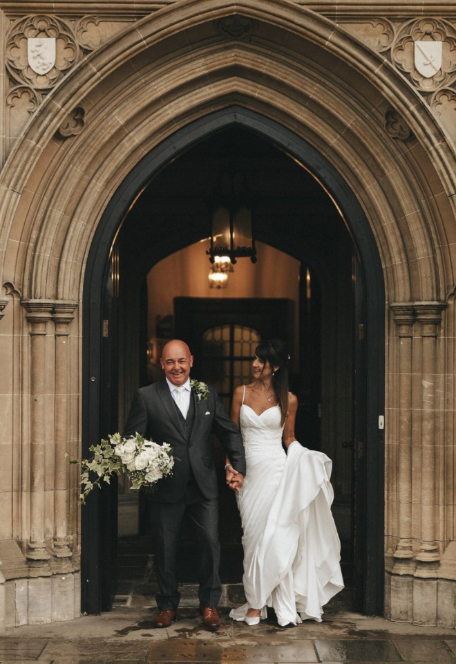 Bride and groom exit their wedding