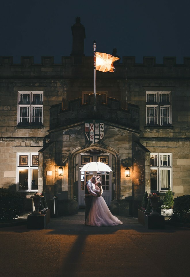 The Dunkenhalgh Hotel at night