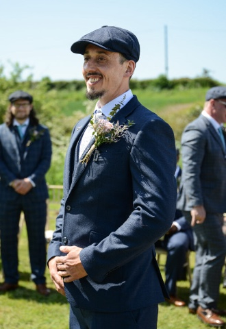 Excited Groom S waiting for the love of life. Celebrant Wedding 