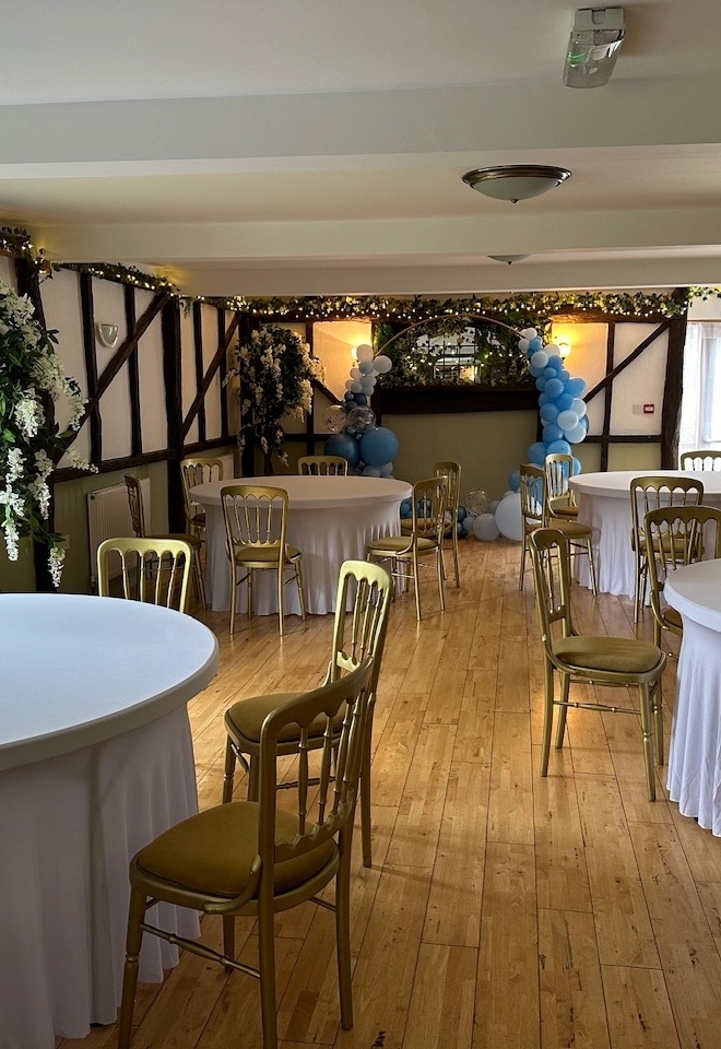 Small function hall set up for smaller weddings