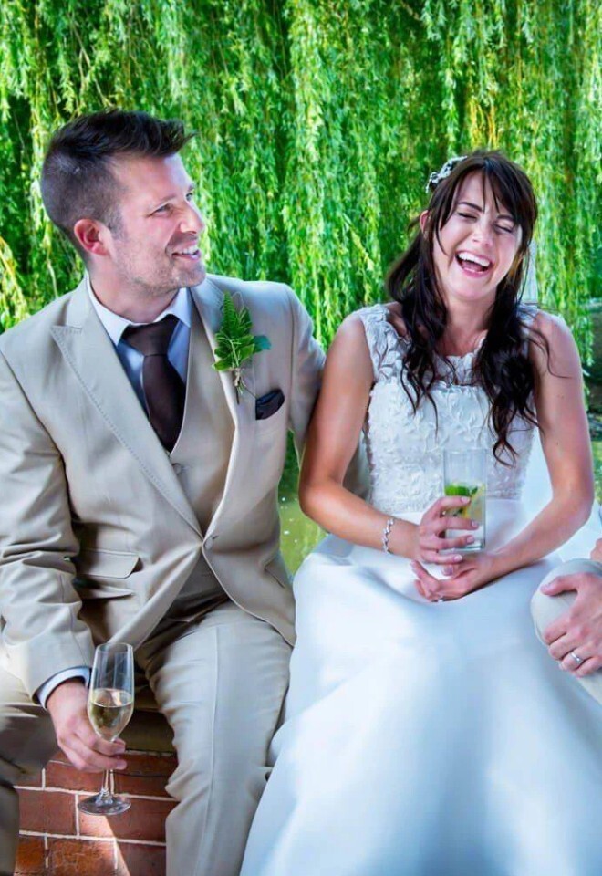 Laughter all around at this Buckinghamshire wedding