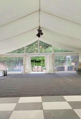 9m Ivory Flat Linings with clear PVC Gable