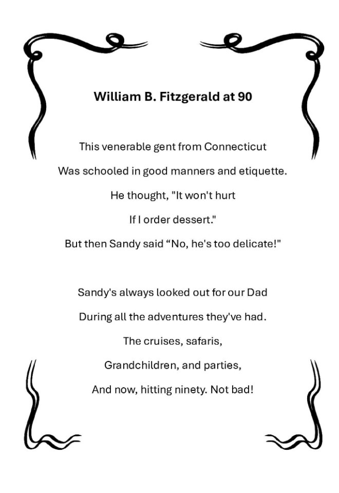 Limerick poem for birthday celebration