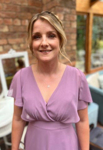 Bridesmaid with wedding hair and beauty from Beauty With Inn Northaptonshire