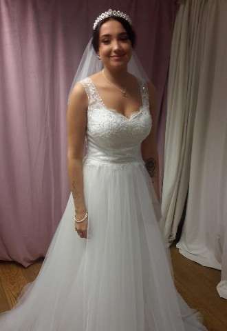 Wantage bridal boutique - About You Bridal Tulle skirt wedding dress beaded bodice sweetheart neckline