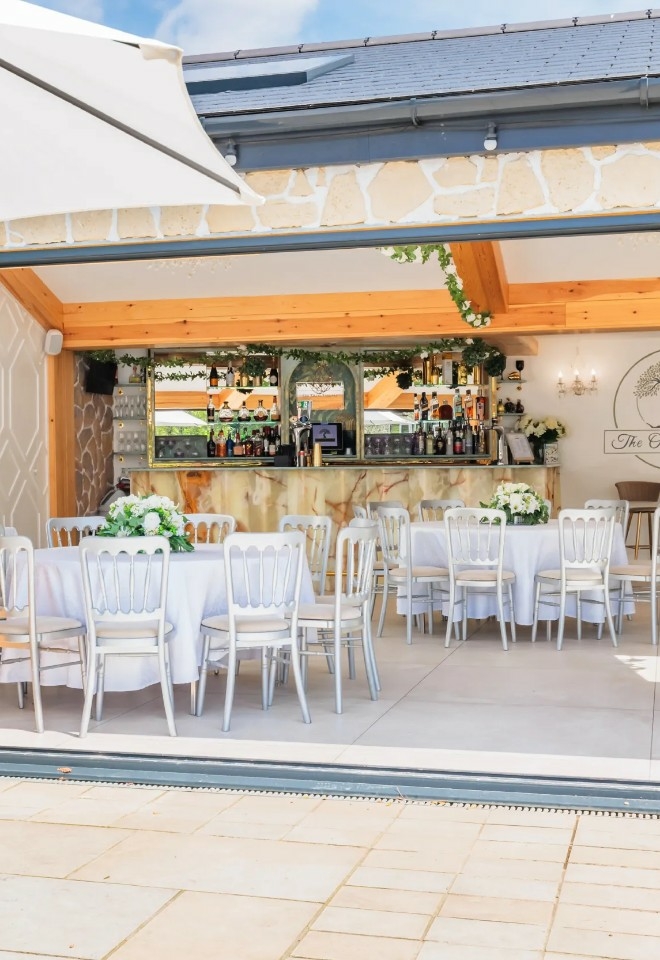 The olive terrace at The Oaks