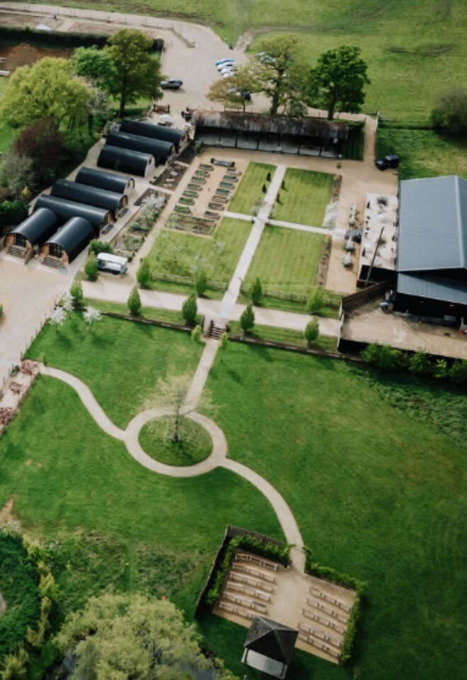 Birdseye view of Silchester Farm