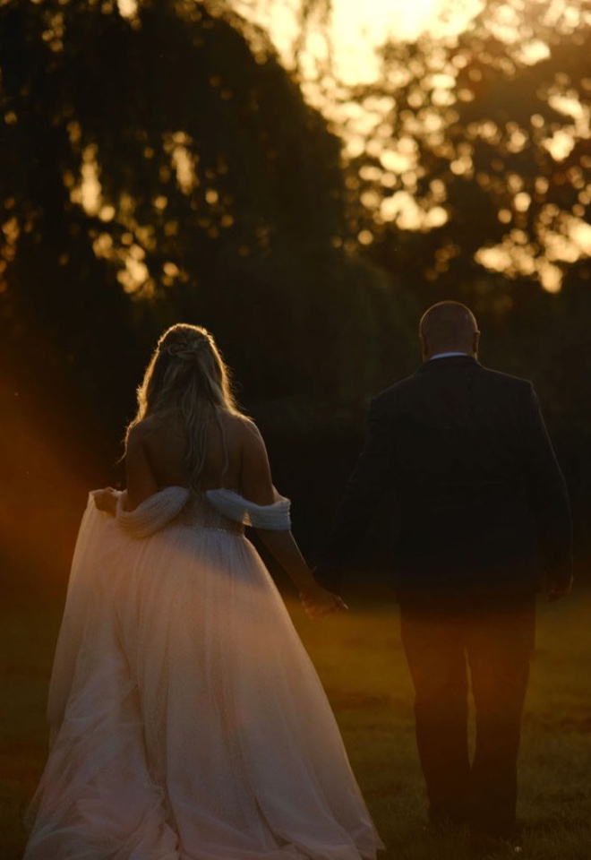 Sunset wedding photo