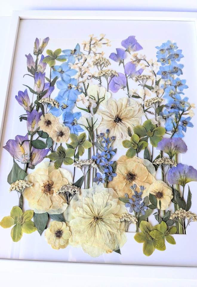 Wedding bouquet preservation art UK wildflower botanical pressed flower art wedding bouquet keepsake