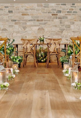 Rustic wedding ceremony at Wild Thyme & Honey near Cirencester