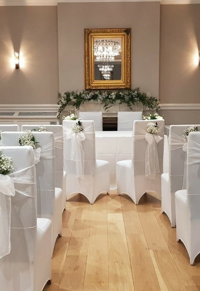 Stunning Ceremony set up in the Sassicaia Suite at Hotel Du Vin Birmingham