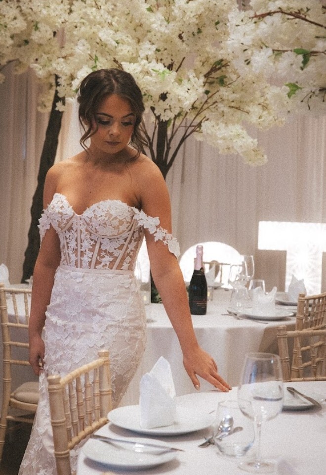 Bride in Reception Room at Little Silver Hotel in Kent