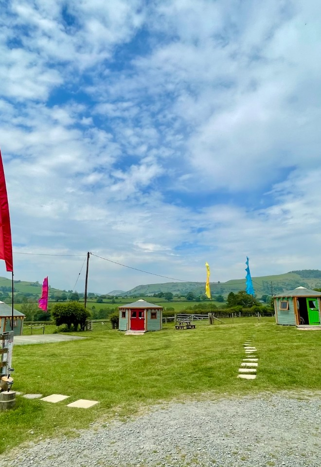 Festival flags on the yurt field