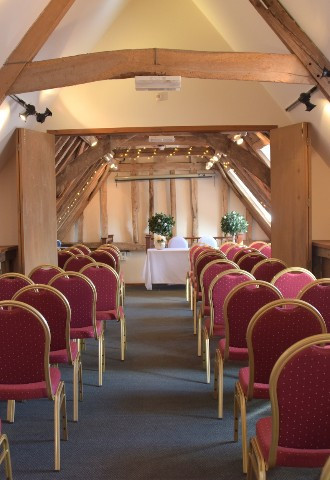 Rustic ceremony room, Applewood Hall