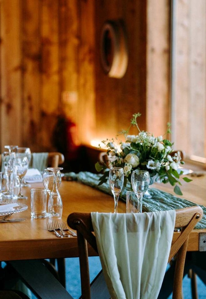 The food and dining details at a Northamptonshire country wedding venue