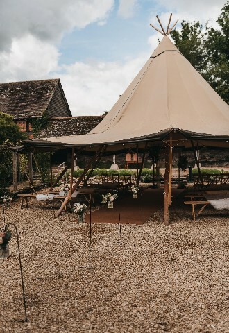 Wedding Ceremony beneath JAVA Tipi