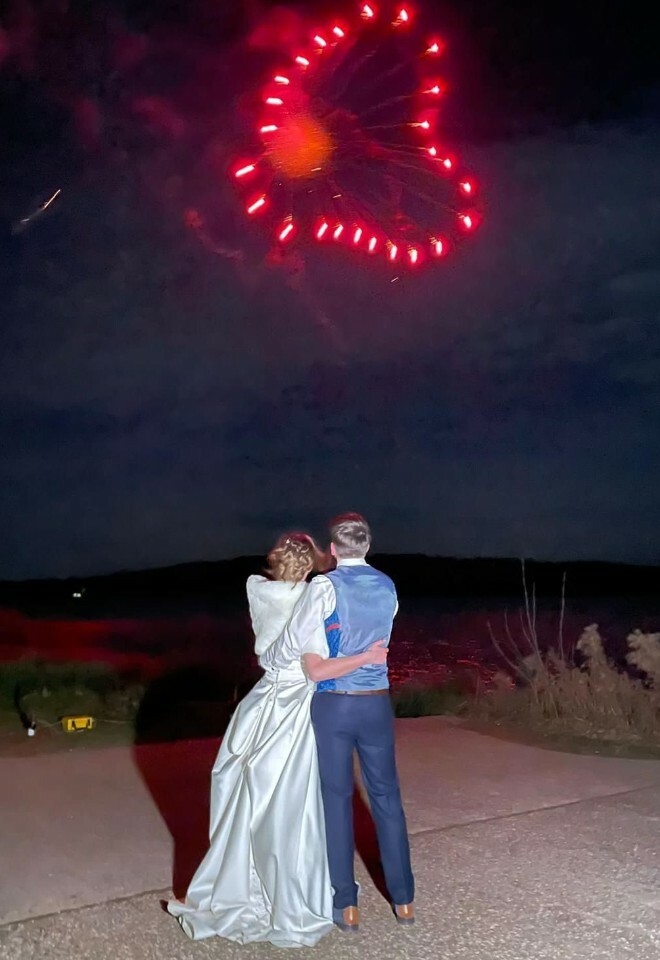 Wedding firework heart