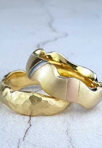 Unique Boho wedding rings