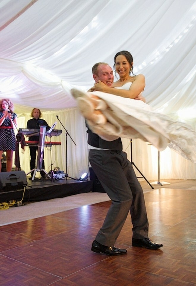 bride & groom first dance for their wedding in surrey