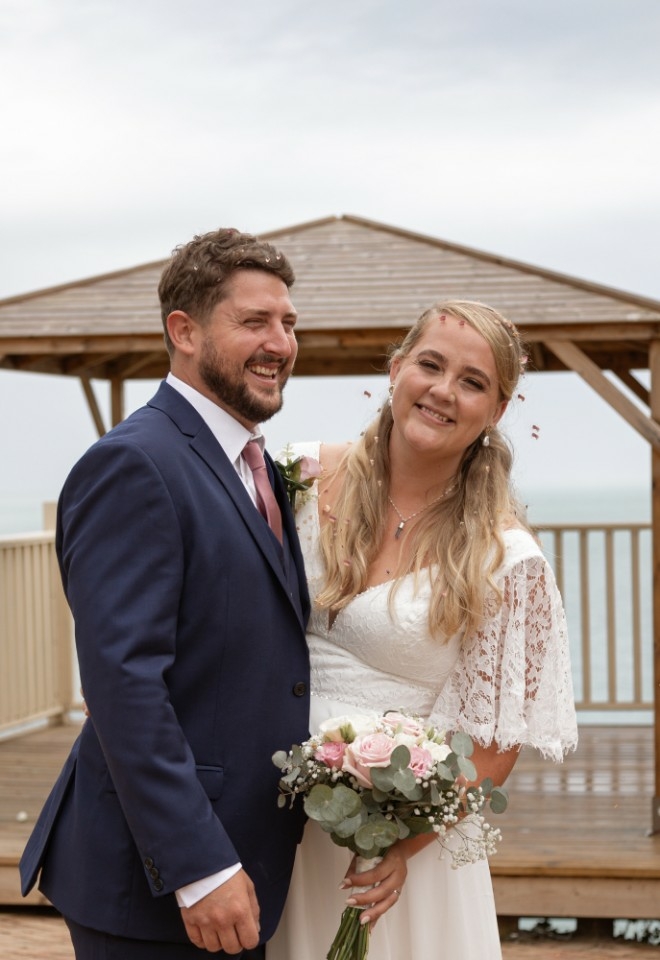 Bride & Groom at Wedding in Torbay by Lucinda P Photography