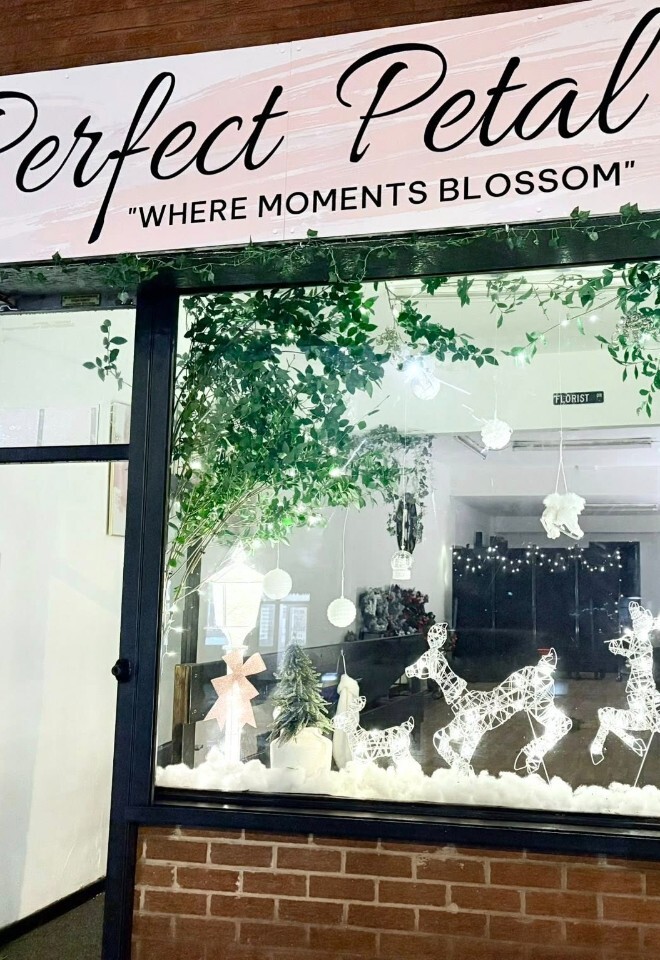 shop front of Perfect Petal, Tonge Moor Road, Bolton, Manchester. Wedding florist and special occasions