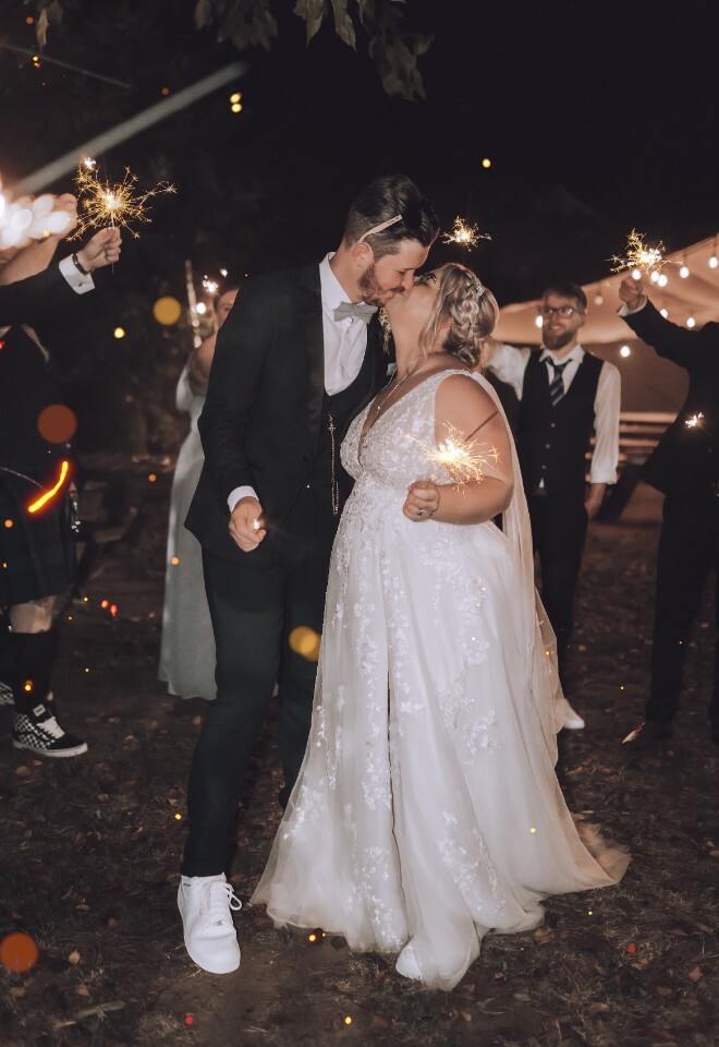 A sparkly moment during a wedding at Draycote hotel