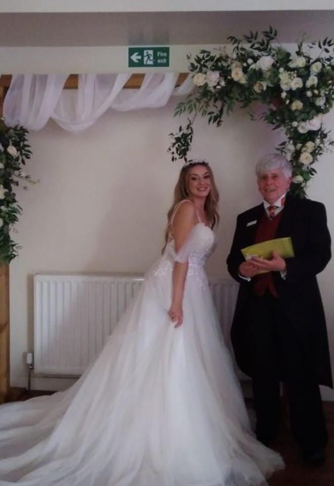 with bride