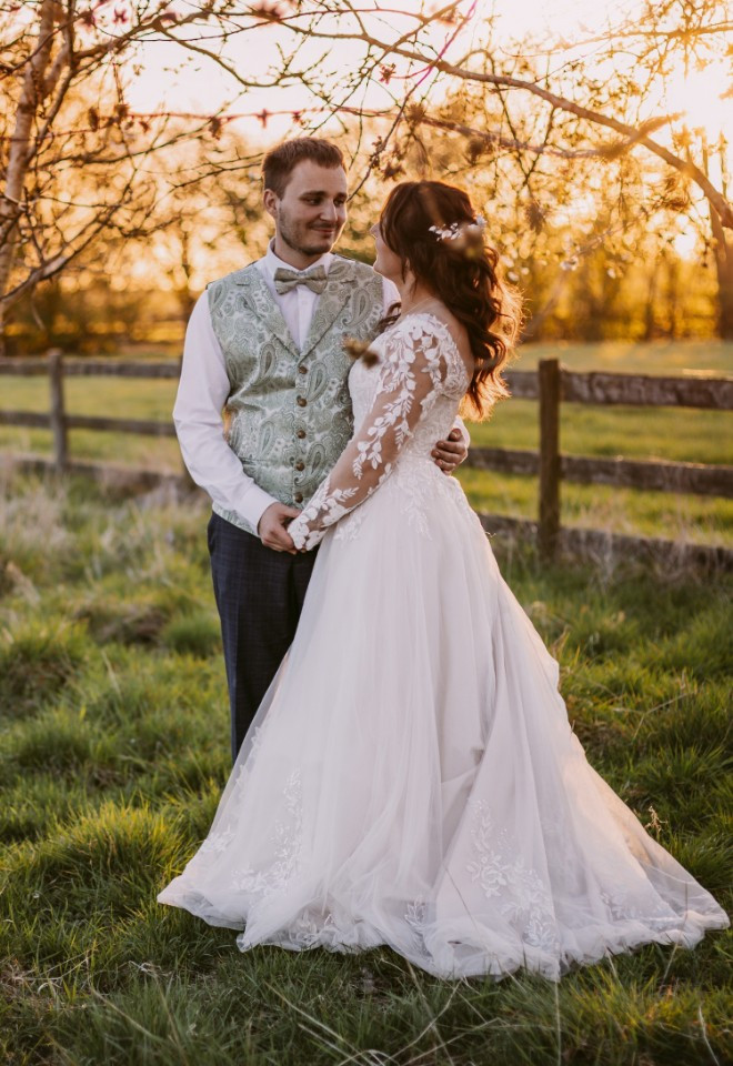 Worton Hall Sunset Wedding Portrait